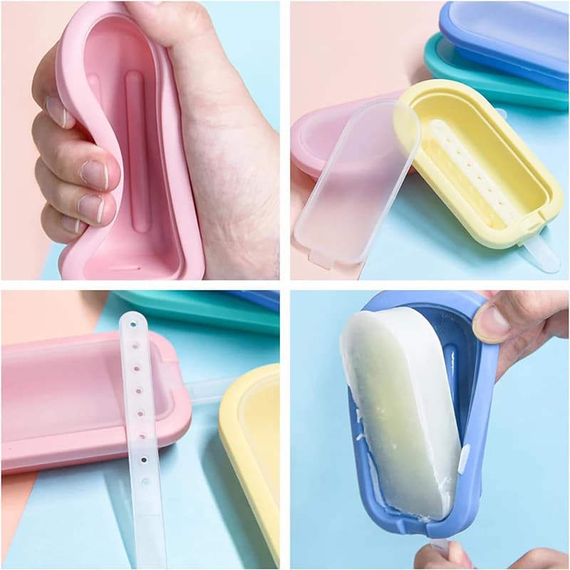 4 Pcs Silicone Ice Lolly Moulds Popsicle Mould Reusable Ice Cream Forms — image 3