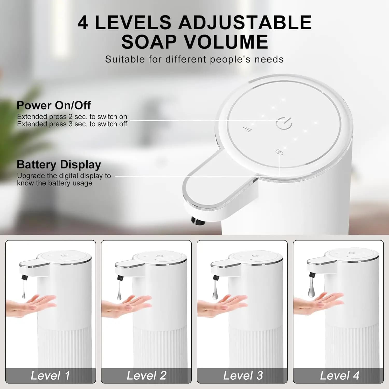 Automatic Soap Dispenser 350ml Wall Mounted Electric Foam Liquid IPX5 — image 6