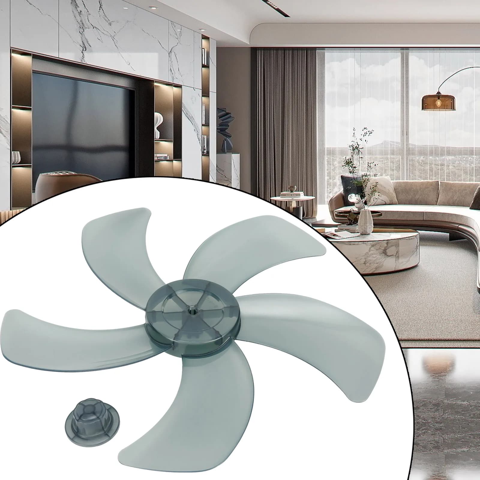 16 Inch Fan Blade Five Leaves Plastic Pedestal Table Stand New Household With UK — image 2