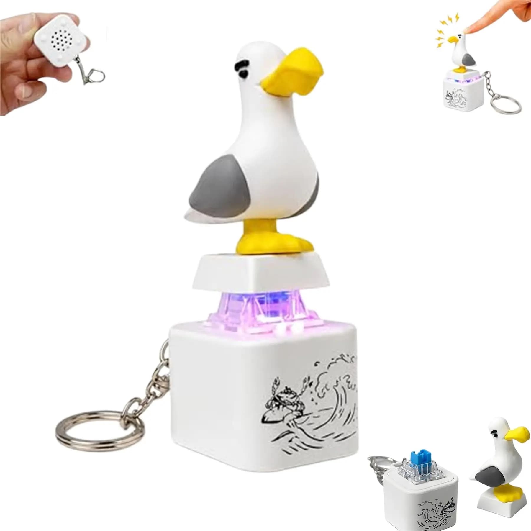 Rechargeable Seagull Keychain Portable Quacking Sound Button Novelty Gift — image 6