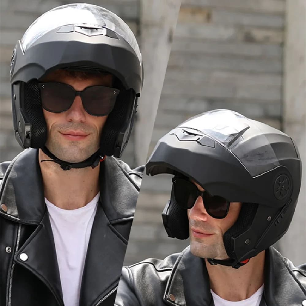 Flip Up Modular Full Face Motorcycle Helmet with Removable Liner — image 2