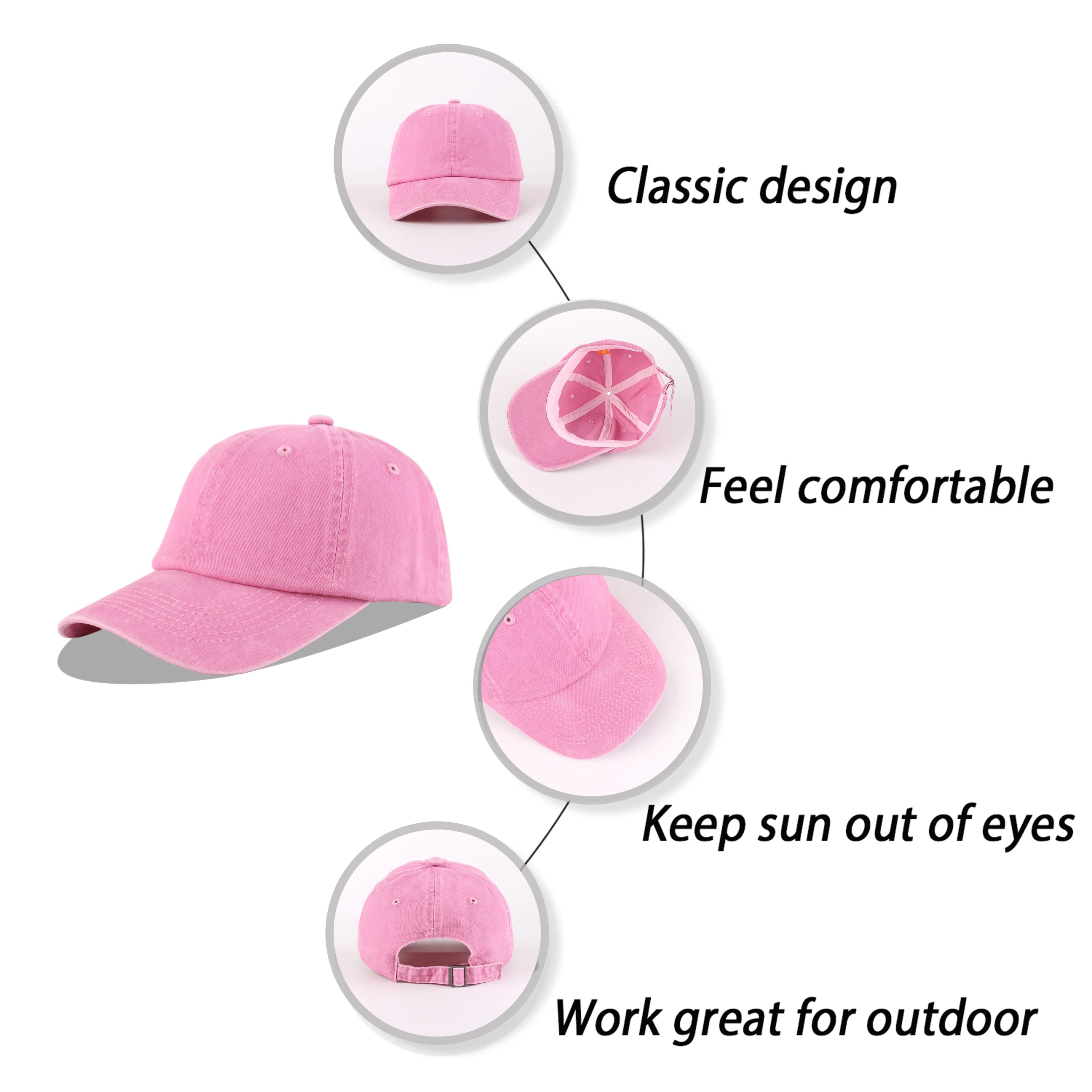 Baseball Cap 100% Cotton Unisex Adjustable Dad Hat Washed Denim New LANGZHEN Men — image 6