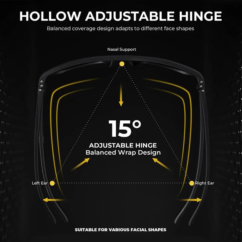 Polarised Square Sunglasses with Spring Hinge for Cycling and Fishing — image 3