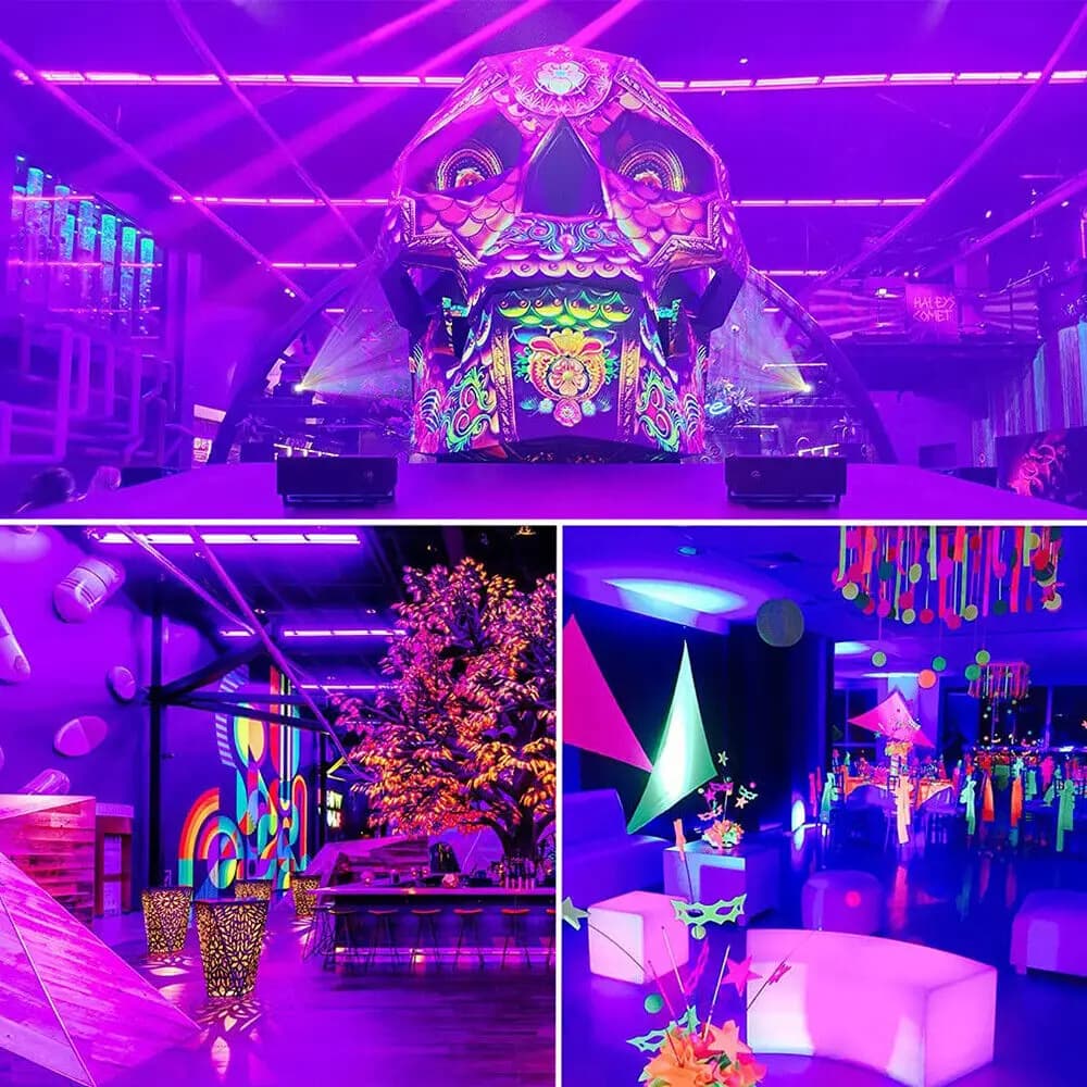 36W UV LED Blacklight Strip UK 3 Pin Plug Glow Party Decor New with Play Bar for — image 6