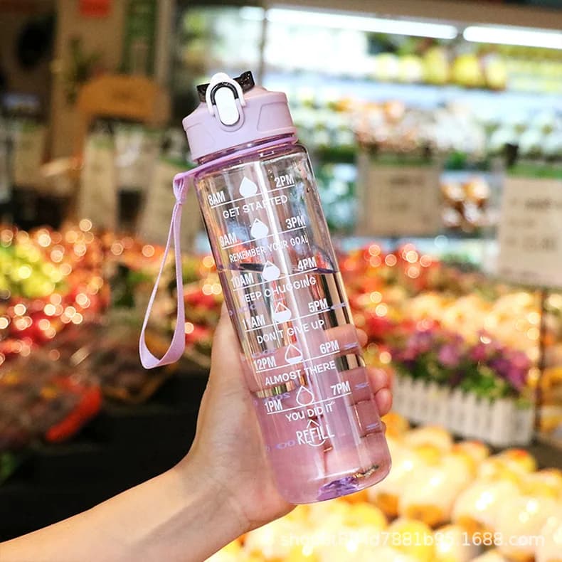 Water Bottle with Time Marker Leak Proof Sport Drinking Bottle Outdoor — image 8