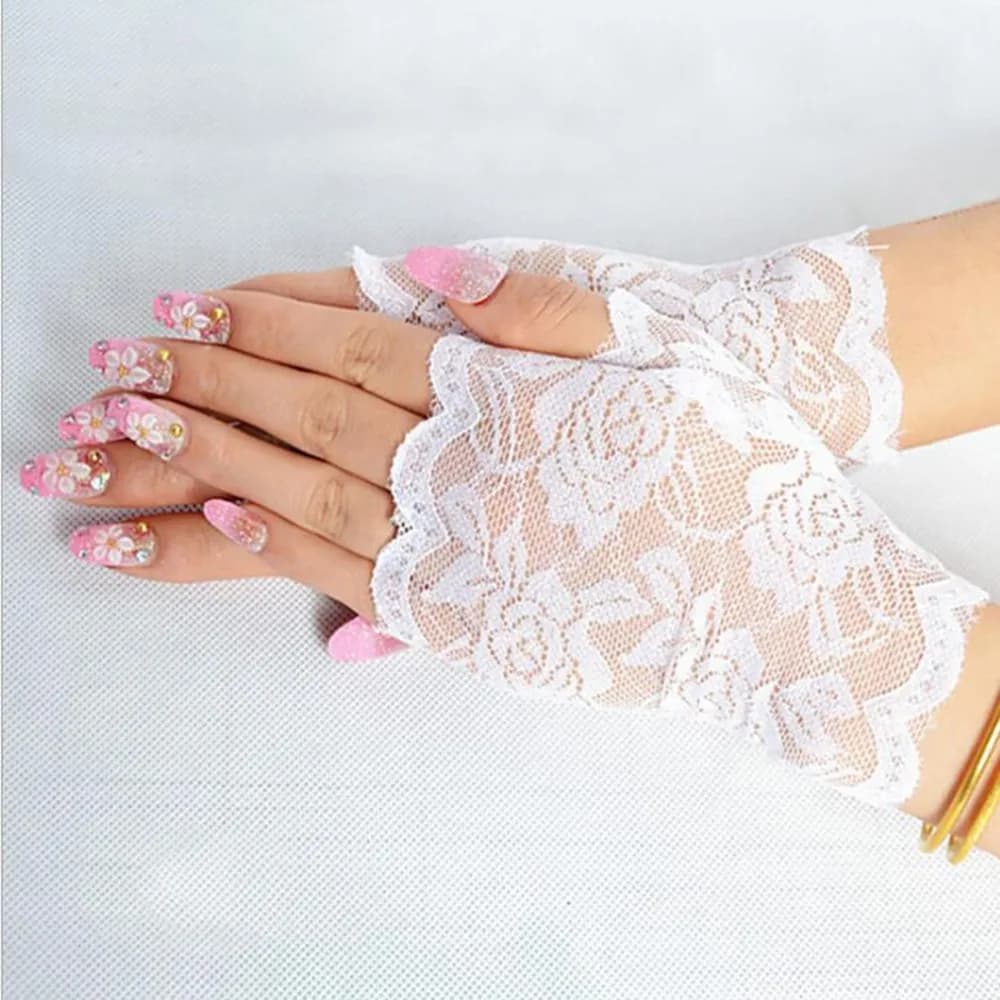 Fingerless Lace Gloves Womens Fishnet Half Finger Mesh New Best Sale Sailor Long — image 3