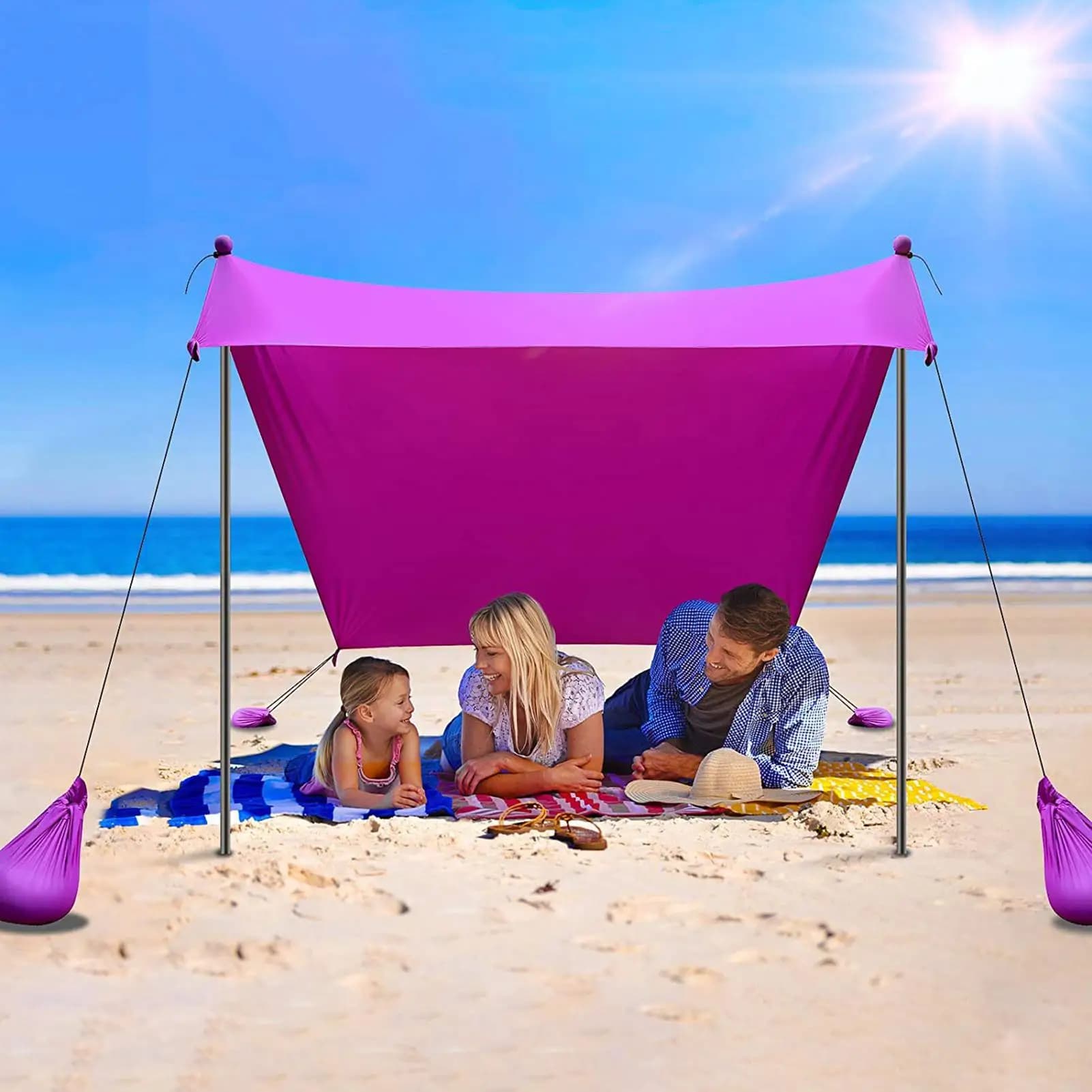 1.6m Beach Canopy Tent Pole Aluminium Alloy Stand Shelter Tarp Camping Poles Rods — image 3