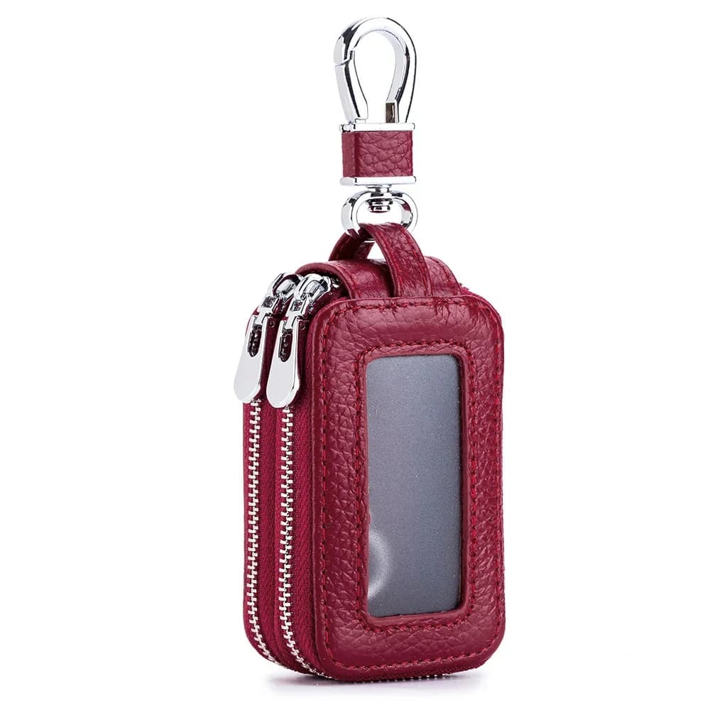 Genuine Leather Car Key Wallet Zipper Key Organiser Case Unisex — image 11