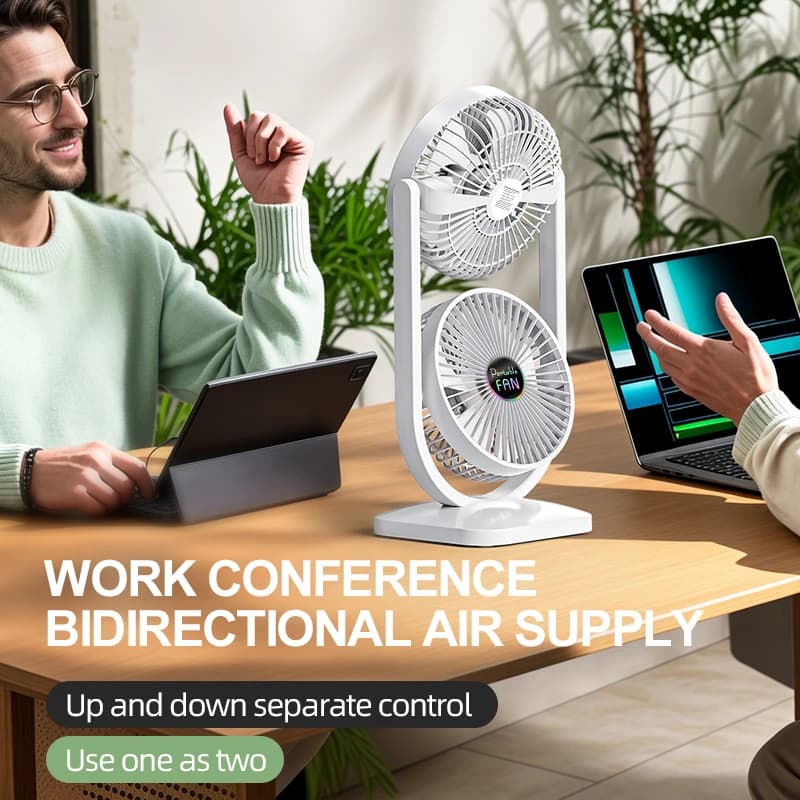 USB Rechargeable Desktop Fan Portable Rotatable Electric Fan for Picnic — image 5