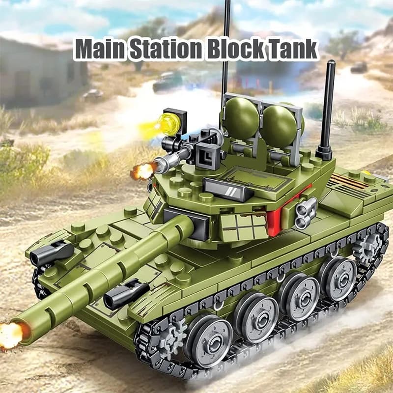 Military Building Blocks Tank Armored Vehicle Model Toy Boys New Childrens Gift — image 3