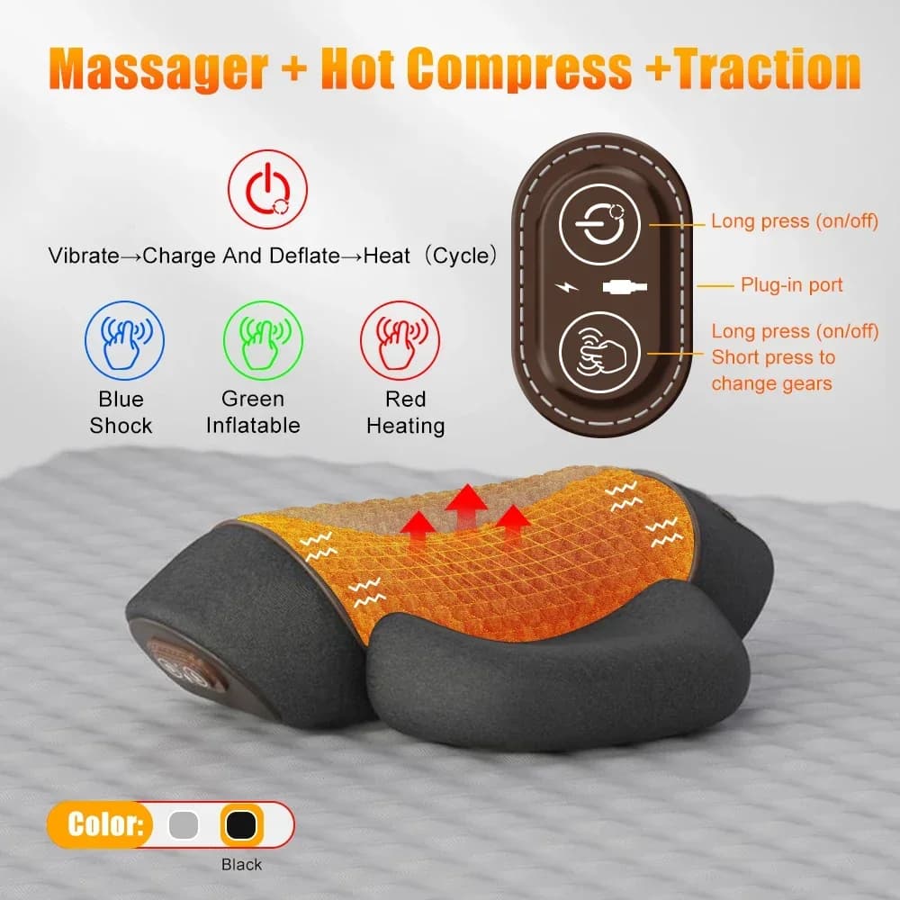 Neck Massager Pillow Shoulder Deep Tissue Heating Traction — image 7