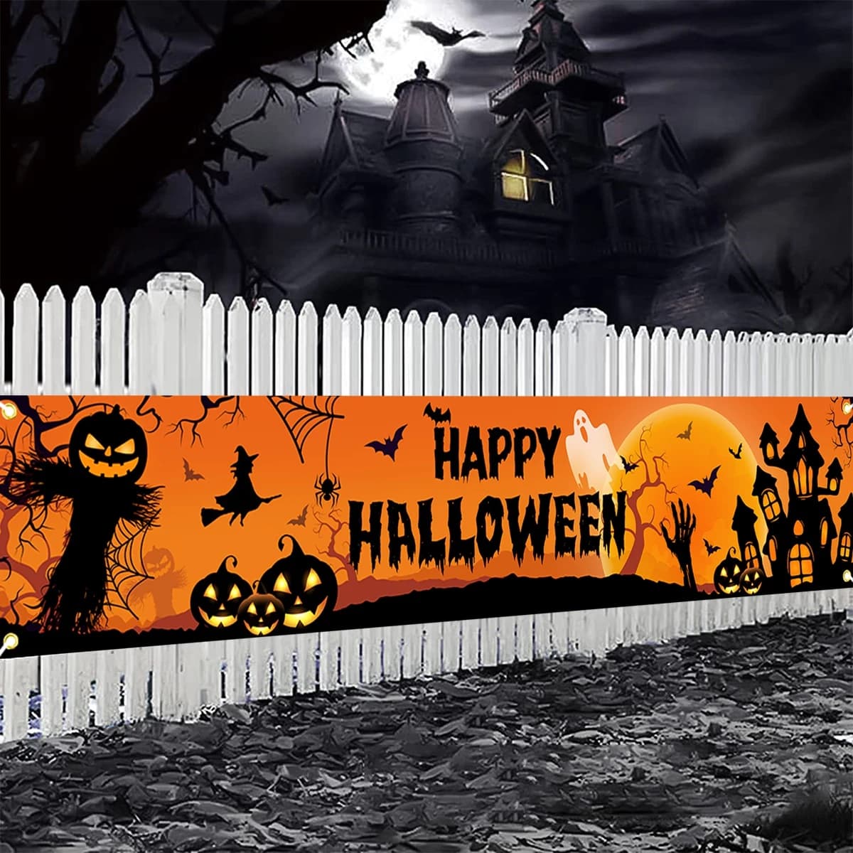 Halloween Outdoor Banner Pumpkin Bat Decoration for Home Party — image 5
