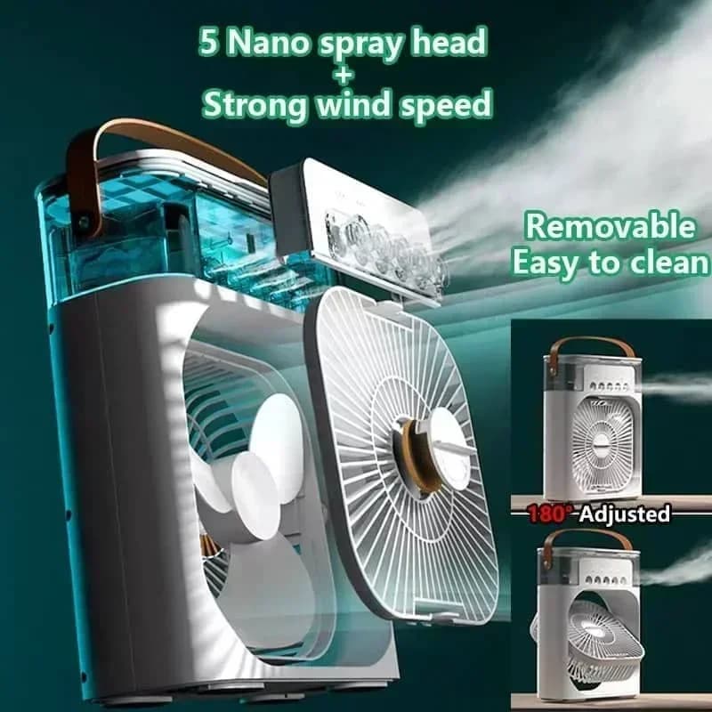 3 In 1 Air Cooler Fan Humidifier LED Night Light Portable New Conditioner Small — image 4