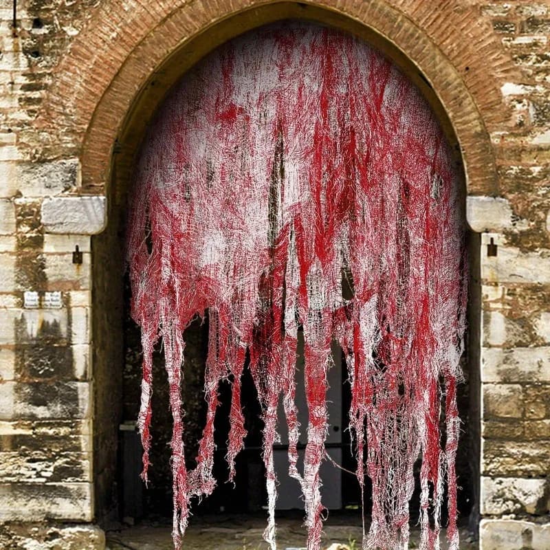 Horror Red Bloody Cloth 30x72 Inch Halloween Decorative Door Curtain