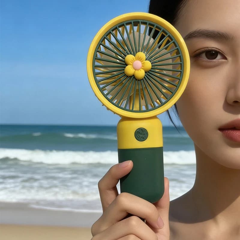 USB Rechargeable Portable Handheld Fan Dual Purpose Hand & Desktop Summer Fan — image 3