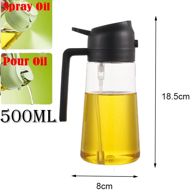 Oil Sprayer Bottle 500ml Kitchen Spray Dispenser BBQ Baking New 2in1 Plastic for — image 23