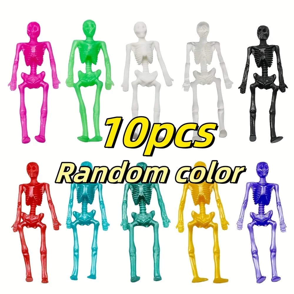 50 Pcs Stretchy Skeleton Sticky Toys Halloween Squishy Skull Party Set — image 7