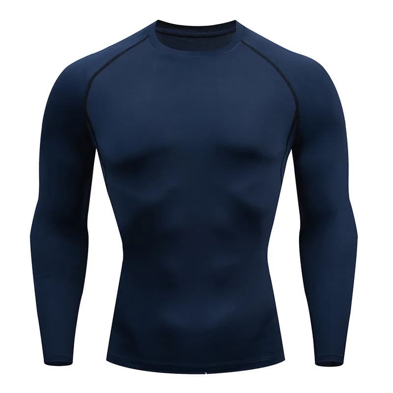 Compression Running Shirt Men Quick Dry Long Sleeve Gym Fitness New Sportswear U — image 4