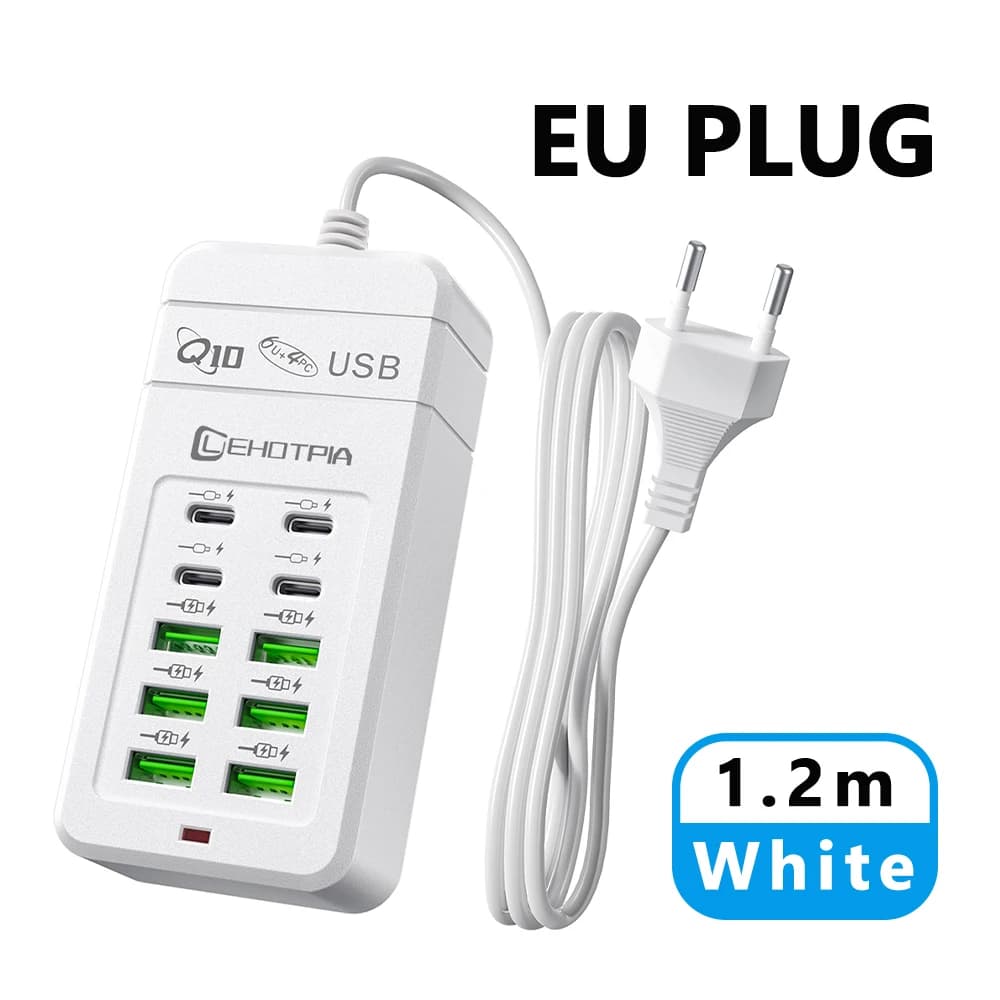 USB Charger Power Strip 6 USB-A 4 USB-C Ports with 1.2m Extension Cord — image 9