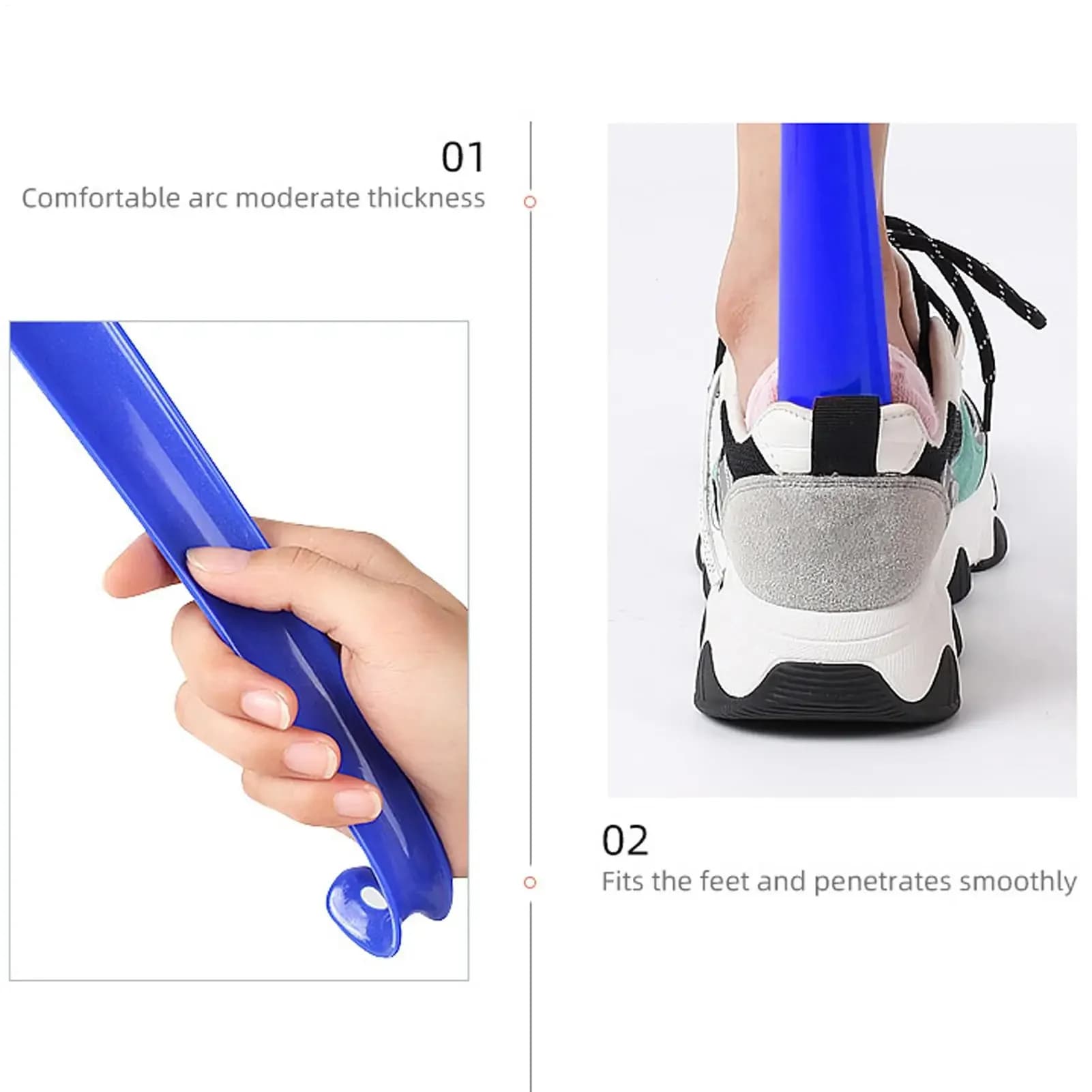 Plastic Extra Long Shoehorn Lazy Shoe Lifter Helper for Hotel & Household — image 3