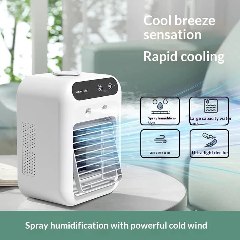 Portable Cooling Fan Mist Humidifier Desktop Mini Air Conditioner UK — image 6