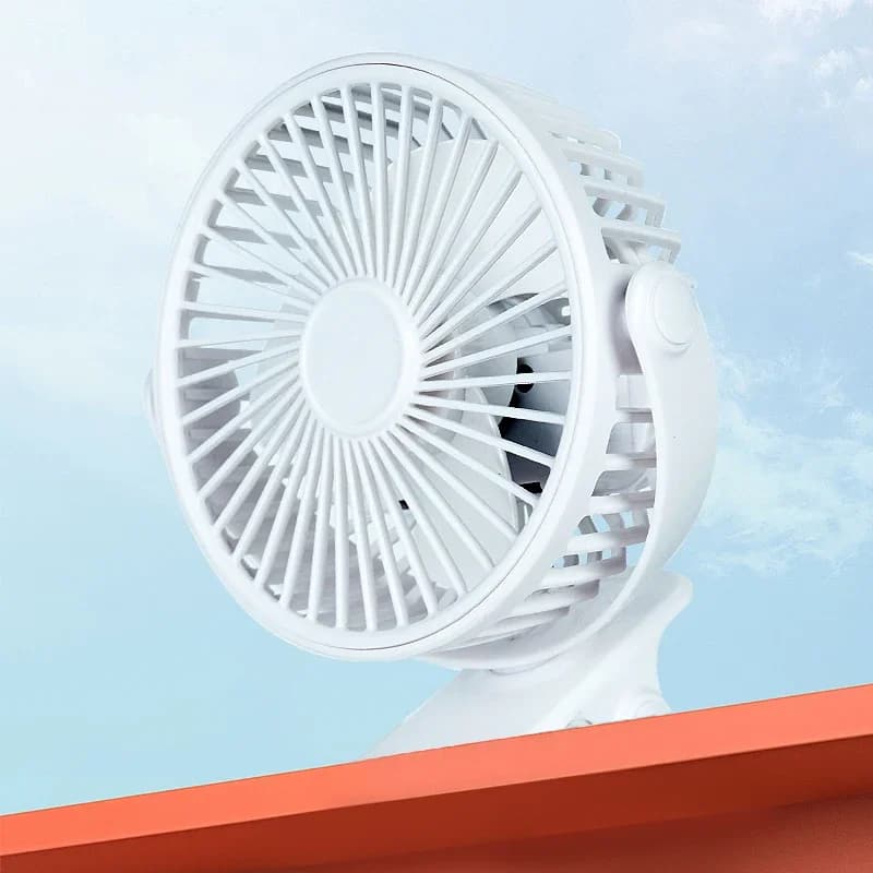 USB Rechargeable Clip-On Table Fan Portable Mini Desk Fan with Night Light — image 5