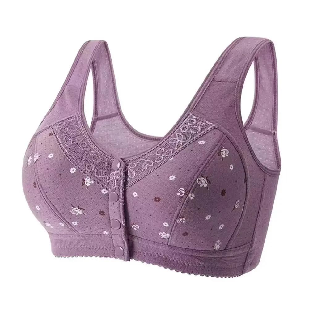 Wireless Bra for Older Women Full Cup Floral Printed Breathable Tank Top Bras UK — image 9
