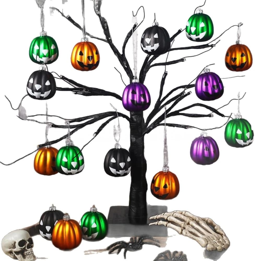 36 Pcs Wooden Halloween Pumpkin Pendants Colourful Decoration Props Theme — image 5