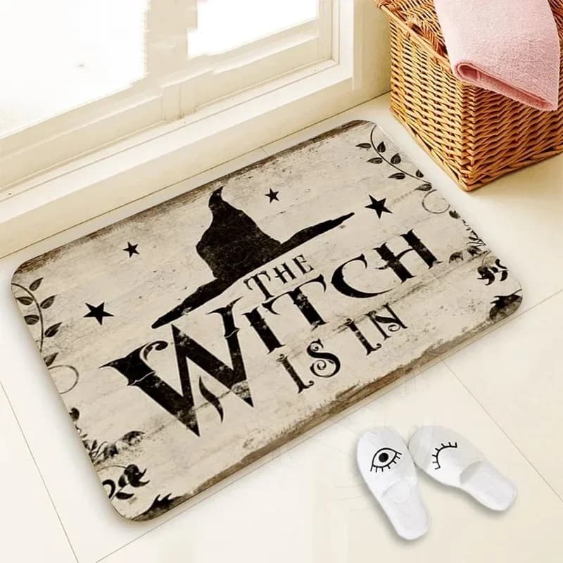 Halloween Witch Pattern Bathroom Mat Home Carpet Living Room Rug 1 Pc