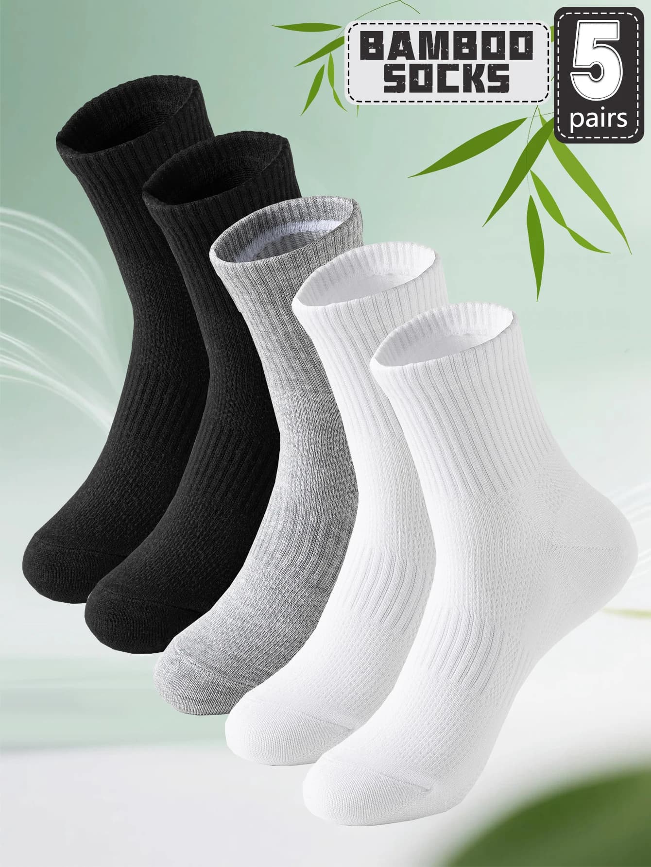 Men's Bamboo Fibre Socks Breathable Mesh Anti-Odour Business Short Socks UK — image 7