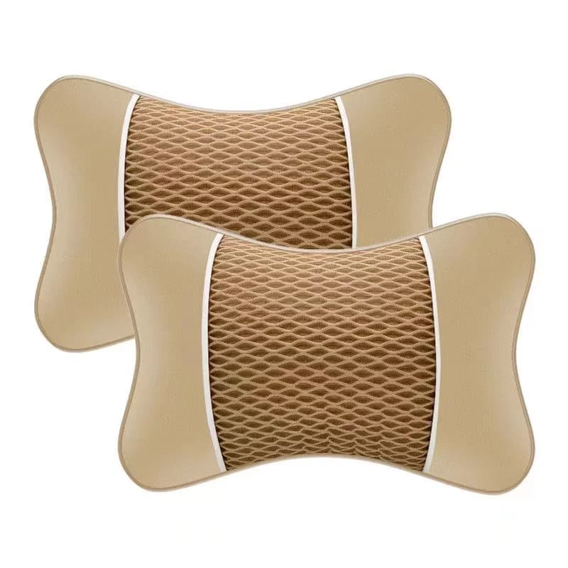 Car Seat Headrest Neck Pillow Memory Foam PU Leather Support Cushion New Double — image 12