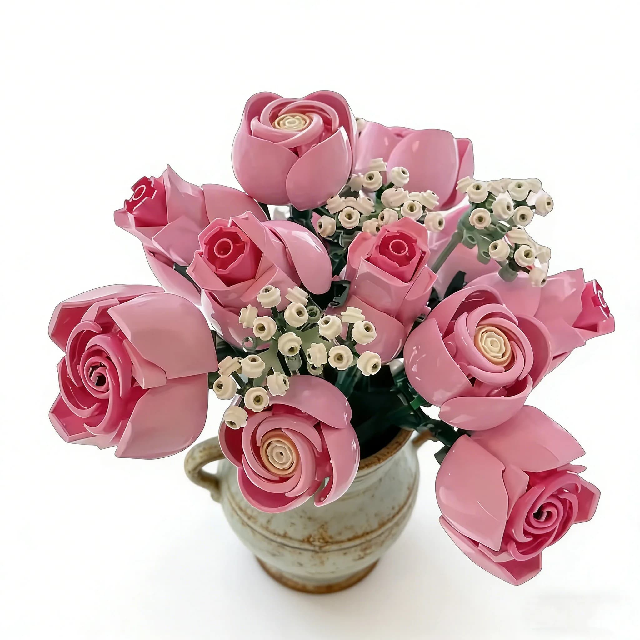 Pink Rose Bouquet Building Blocks Set 789 Pcs Flower Decor — image 8