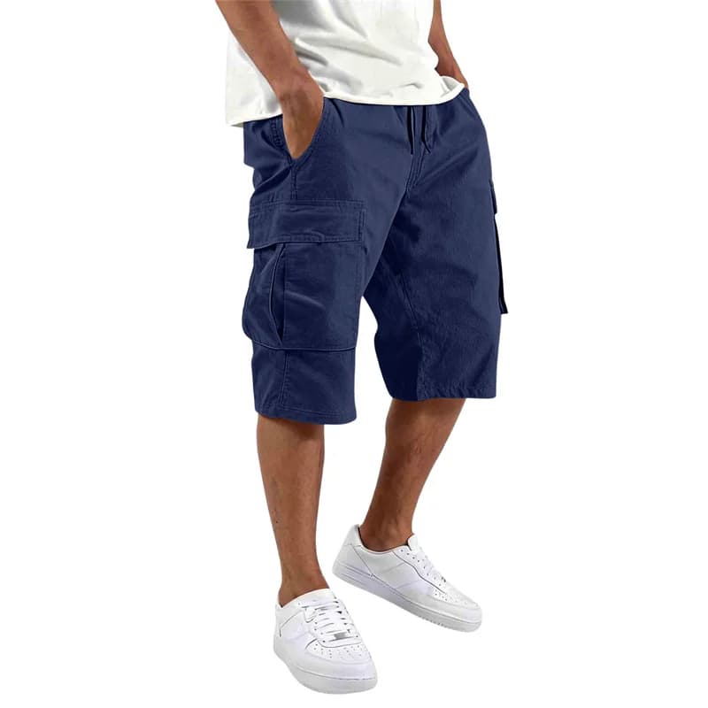 Men's Cargo Shorts Loose Fit Multi-Pocket Drawstring Summer Straight UK — image 6