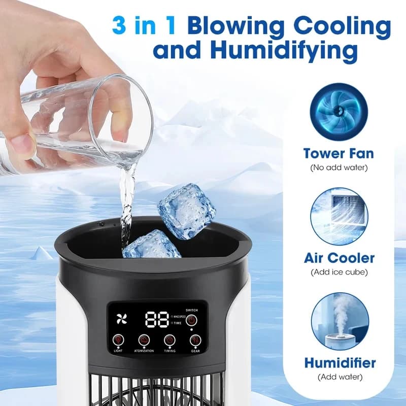 USB Evaporative Air Cooler Portable Mini Air Conditioner Fan with Humidifier — image 5