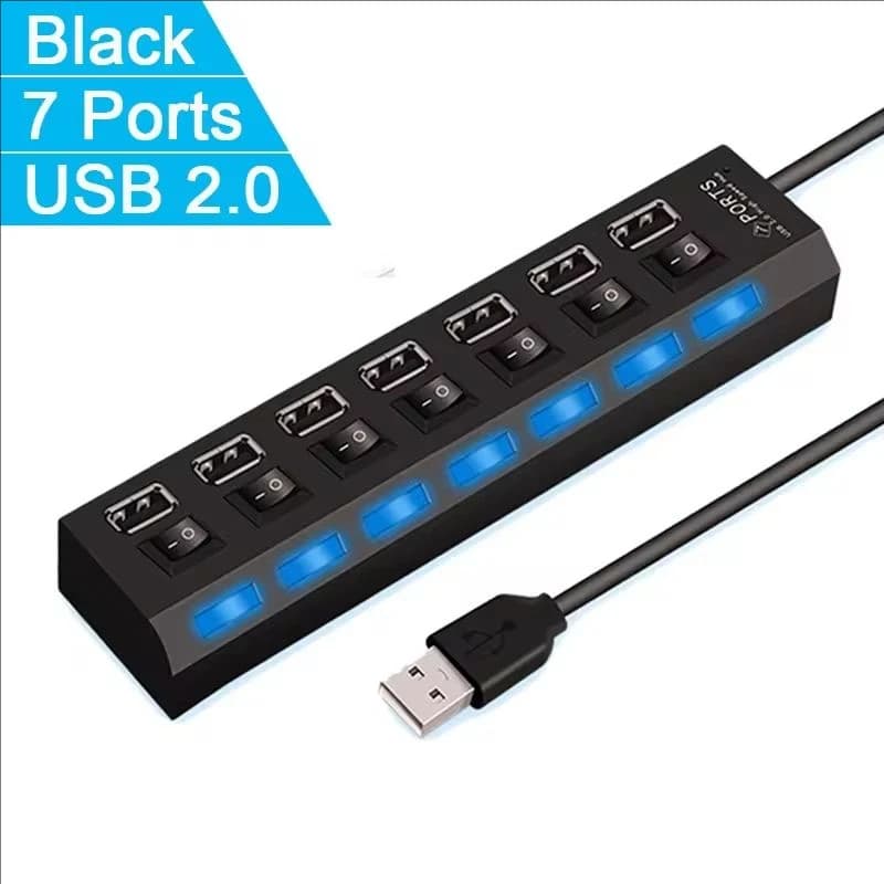 7 Port USB 2.0 Hub Extension Splitter Switch for PC Laptop Desktop Computer — image 10