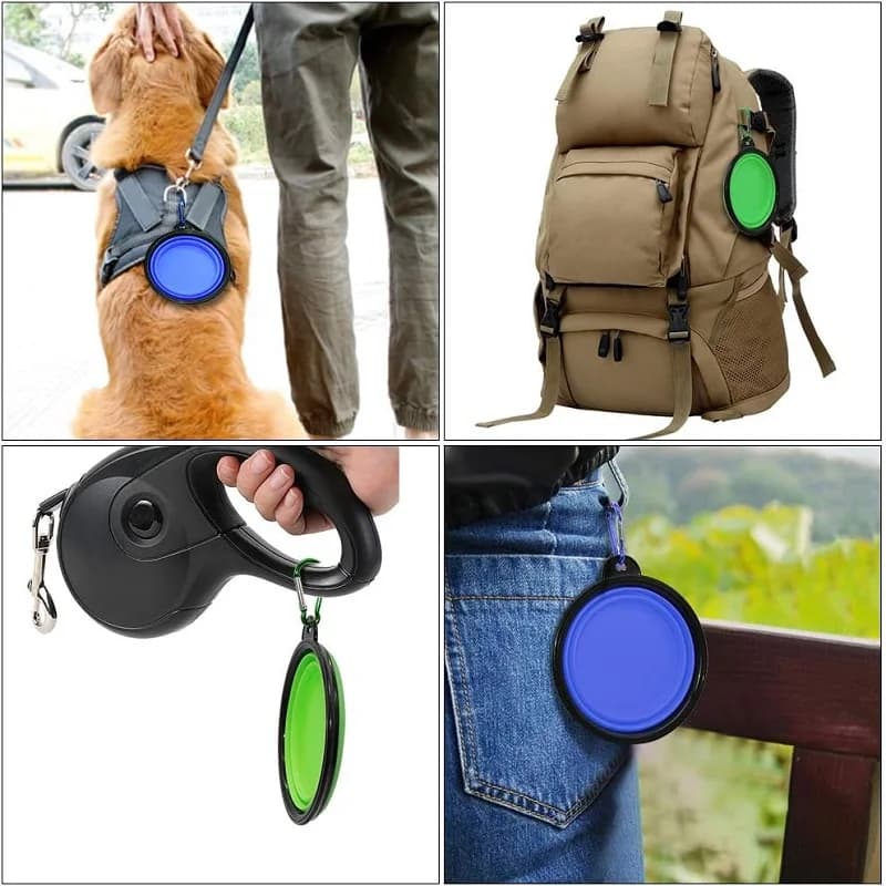 Pet Folding Silicone Bowl Collapsible Dog Food Water Travel Bowl Large Puppy — image 3