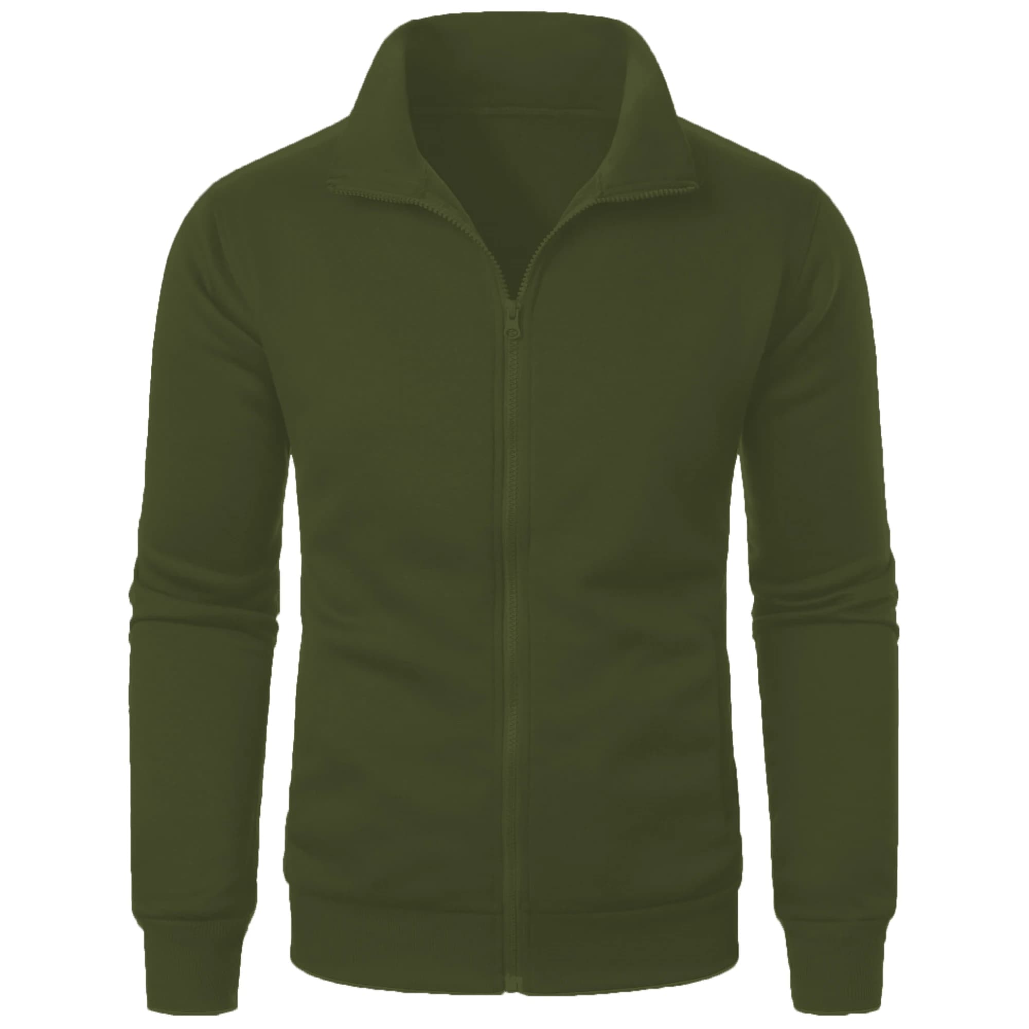 Men's Casual Sports Jacket Zip Stand Collar Solid Colour Lightweight Top — image 10