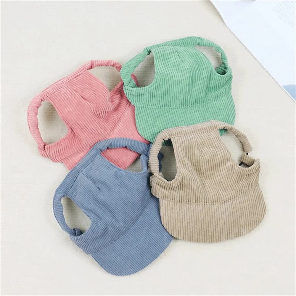 Dog Baseball Cap Corduroy Adjustable Pet Sun Hat Fashion Durable — image 3