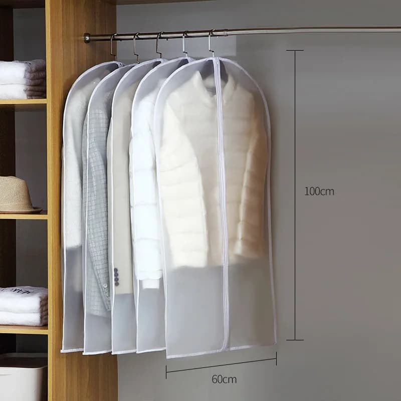 Clothes Hanging Dust Cover Wedding Dress Suit Coat Storage Bag with Zipper — image 10