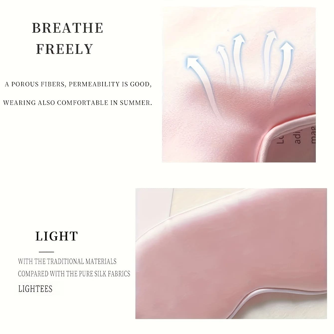 Silk Sleep Mask Eye Cover Blackout Breathable Travel Nap New 2pcs Masks Double U — image 3