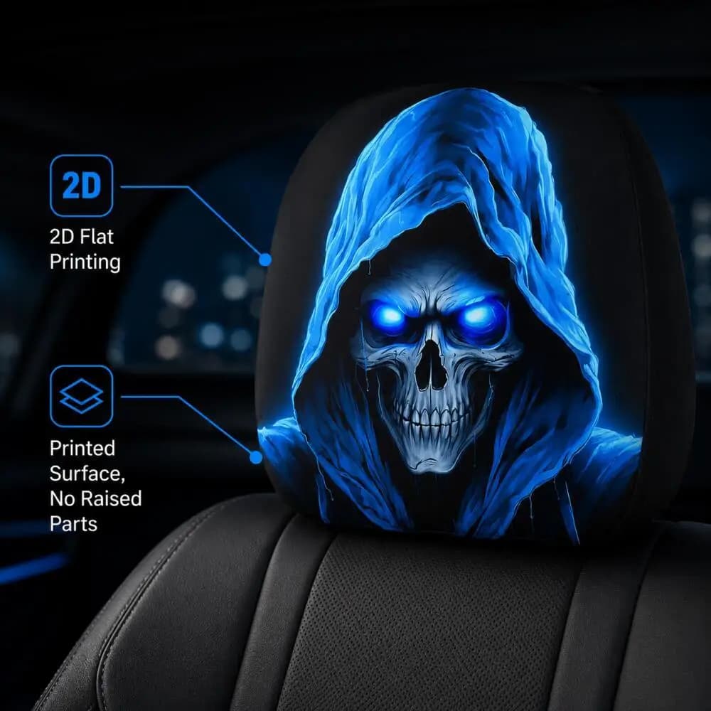 Universal Car Headrest Covers 2 Pcs Printed Protective Seat Headrest Cover Set — image 4