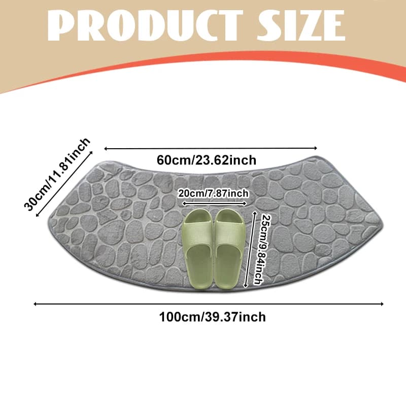Bath Mat Non Slip Velvet Cobblestone Embossed Absorbent New Bathroom Doormat Dry — image 2