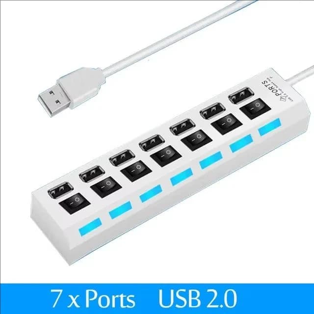 7 Port USB 2.0 Hub Extension Splitter Switch for PC Laptop Desktop Computer — image 9