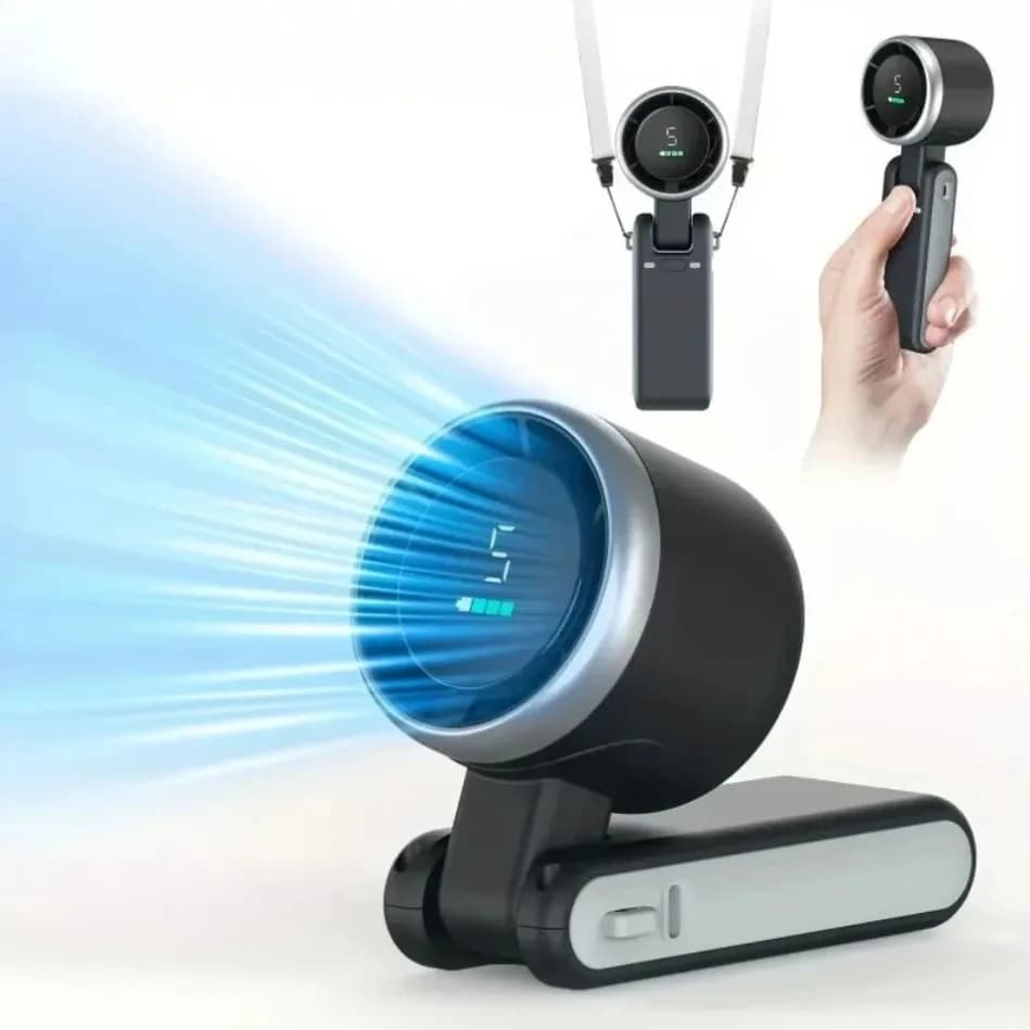 Foldable Mini Desk Fan 5 Speed Rechargeable Ultra Quiet Brushless Motor — image 3
