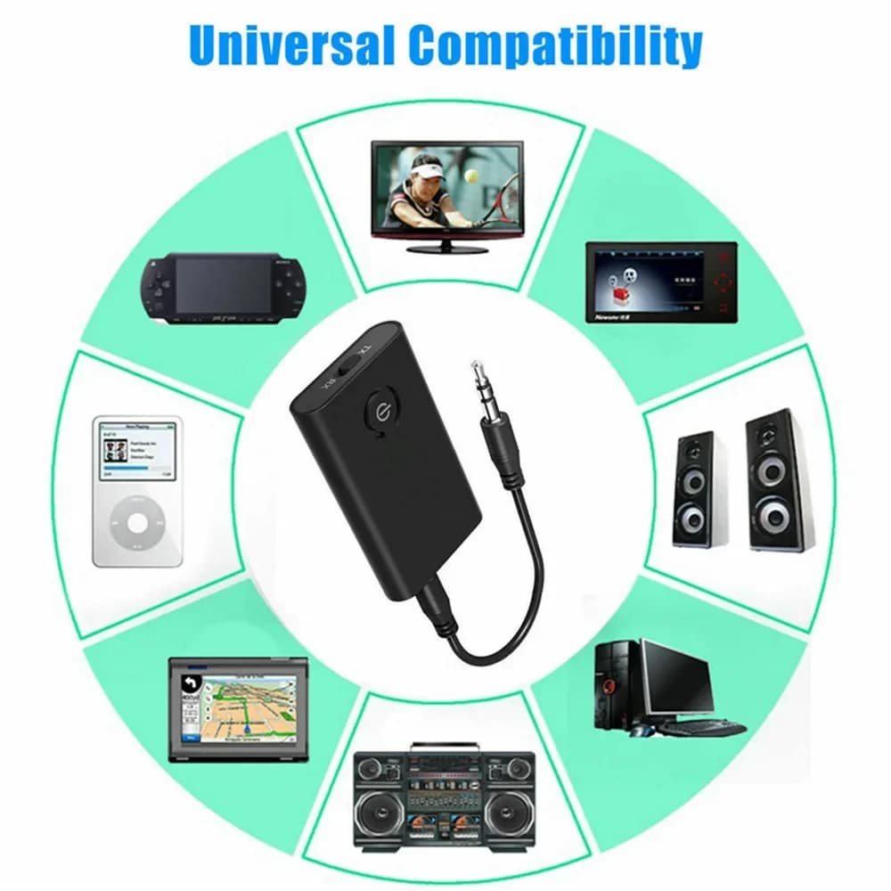 Bluetooth 5.0 Transmitter Receiver 3.5mm AUX Wireless Audio Adapter Rechargeable — image 3