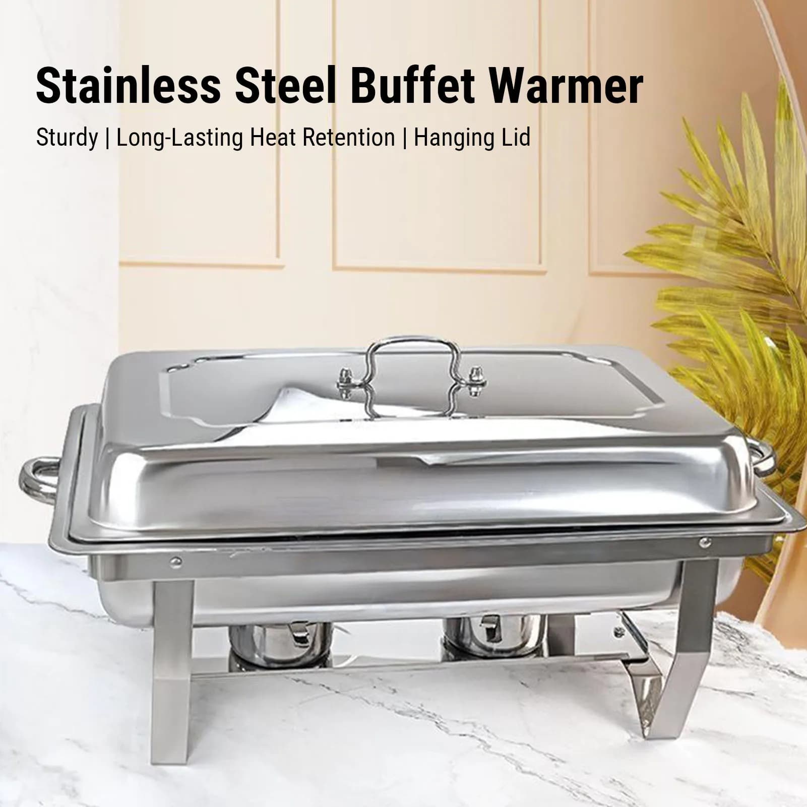 Stainless Steel Catering Chafer 3 Compartment Buffet Food Warmer New Rectangle U — image 6