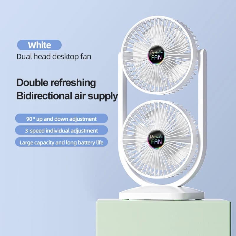 USB Rechargeable Desktop Fan Portable Rotatable Electric Fan for Picnic — image 7