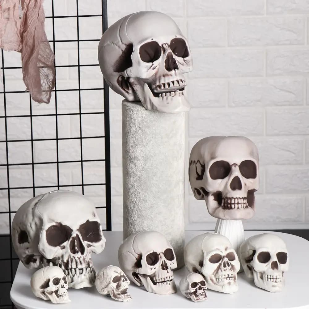 Skull Head Skeleton Halloween Photo Prop Party Decor Game Supplies for Home