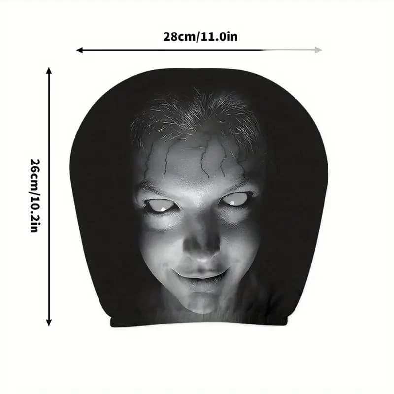 Car Headrest Covers Halloween Horror Face Print Universal Elastic 2 Pcs UK — image 6