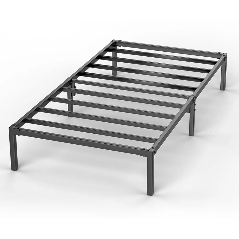 Heavy Duty Black Steel Metal Bed Frame Platform Base 14 Inch Storage Box Spring — image 8